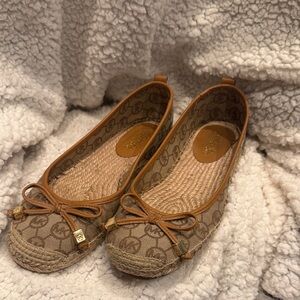 Michael Kors Tan and Brown Espadrille Flats